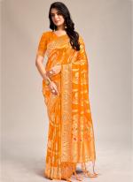 Banarasi Silk Mustard Traditional Wear Weaving Saree